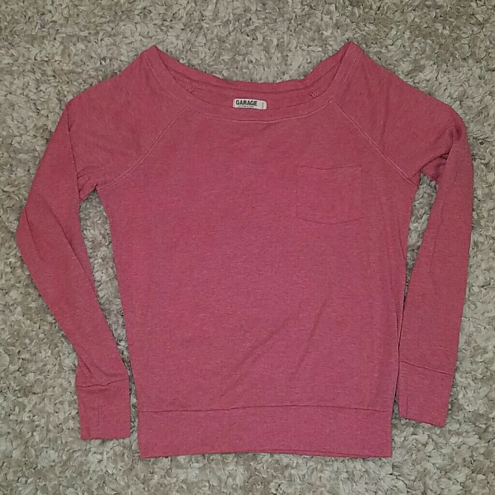 Garage off shoulder light sweatshirt